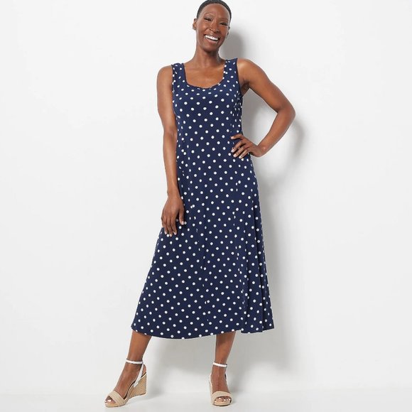 Susan Graver Liquid Knit Sleeveless Midi Dress  11175 - Picture 1 of 3